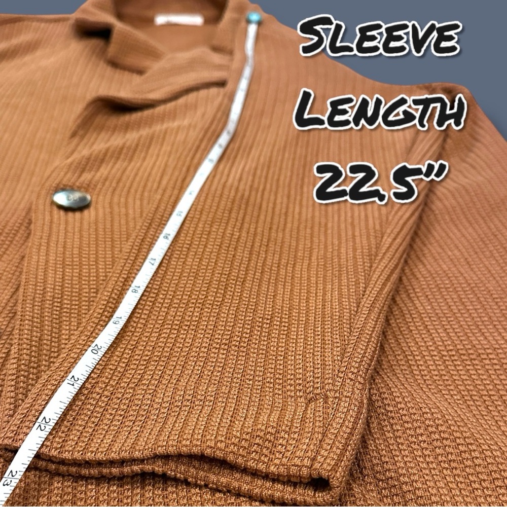 ✨HP✨EUC (Worn Once) Vernacular Waffle Knit Trench Style Cardigan. Size Small - Picture 7 of 14